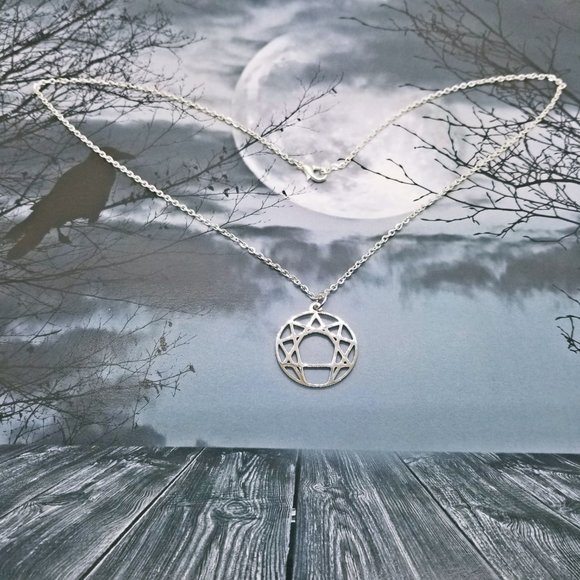 Enneagram Fourth Way Silver Necklace - Picture 3 of 3